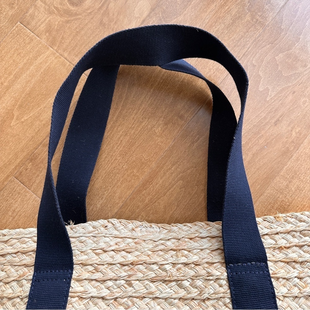 J. Crew Raffia Straw Structured Tote Bag, Antique Navy - Picture 5 of 11